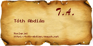 Tóth Abdiás névjegykártya
